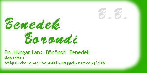 benedek borondi business card
