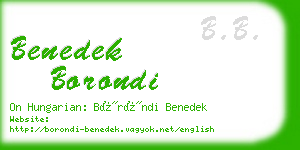 benedek borondi business card